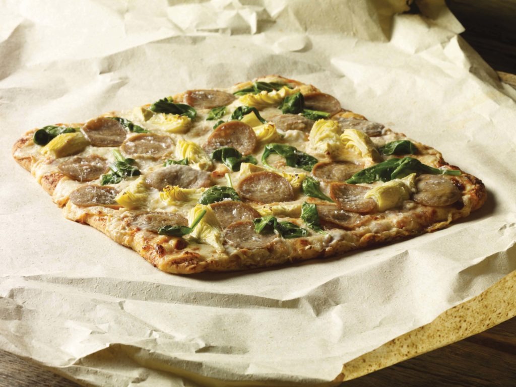 Creamy Cheesy Sliced Sausage Pizza Burke Corporation