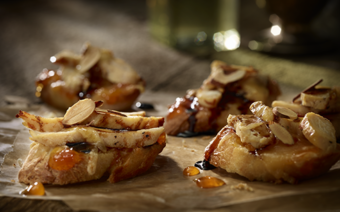 Almond & Apricot Chicken Crostini