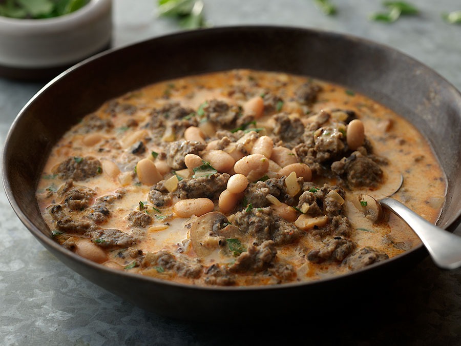 Beef & Mushroom Sausage White Chili