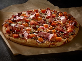 Canadian Bacon & Sweet Potato Pizza