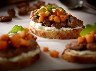 Beef and Roasted Squash Bruschetta