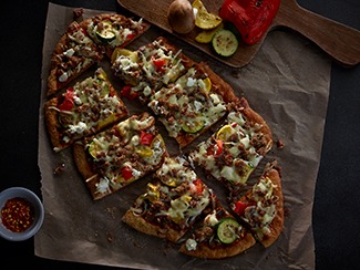 Beef & Roasted Veggie Pizza