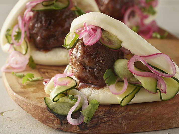 Korean Meatball Bao Buns