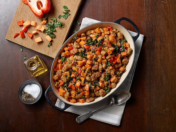 Sweet Potato Sausage Succotash